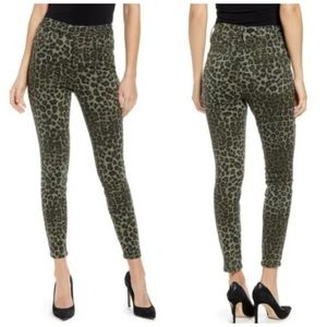Good American Good Waist Crop Cheetah/Animal Print Green Jeans Size 20